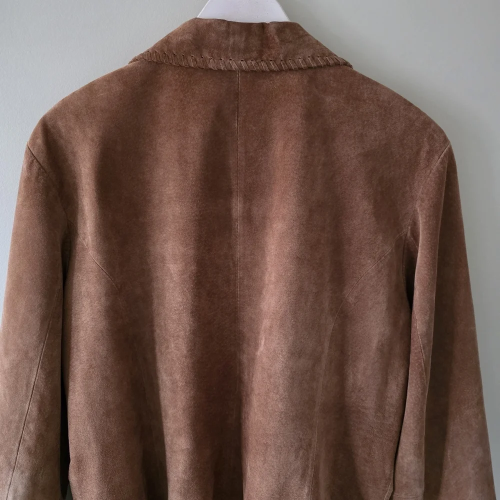 Wilsons Leather L Vintage Bohemian Western Embroidered Whip Stitch Suede Jacket - Picture 10 of 16